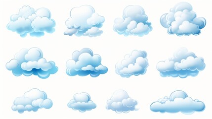 Obraz premium clouds set of elements illustration generated by AI.