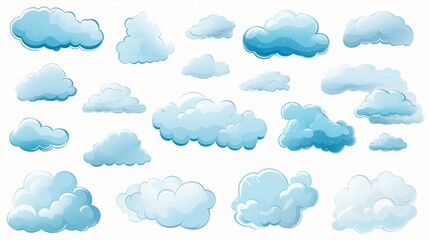 clouds set of elements illustration generated by AI.