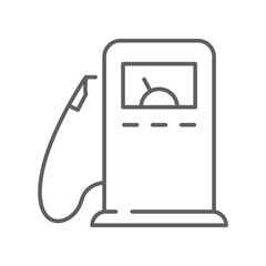 Fototapeta premium Gas station icon. Petrol pump or Fuel car refueling. Filling Station pictogram. Outline or line style pictogram. Editable stroke. Vector illustration. Design