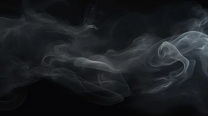 Fotobehang smoke dark background. © Yahor Shylau 
