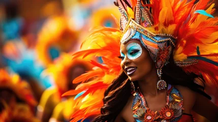 Foto auf Acrylglas Rio de Janeiro Carnival (Brazil) - A colorful and vibrant celebration with parades and samba music