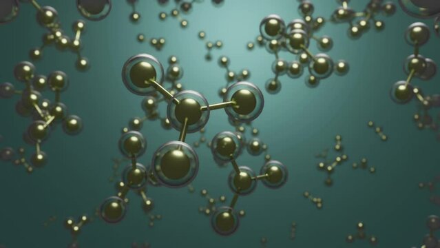 Abstract Physics Science Molecule Background Loopable Animation. Clean science background. For clean logo or text presentation. Light clean medical background scene. 