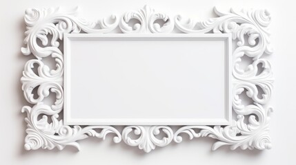 Blank white frame on a white background. Place for text.