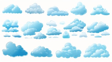 clouds set of elements illustration generated by AI.