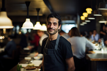 Fototapeta premium Photo of male chef in the restaurant