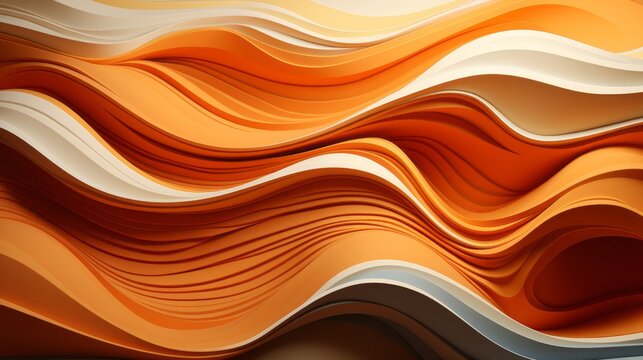 An abstract wave of vibrant amber and orange swirls around the canvas, creating a captivating piece of art that radiates with energy and movement