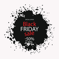 Free vector abstract black friday ink splash background