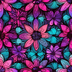 flowers mandala style pattern