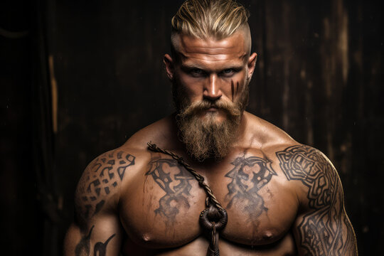 a muscular Viking warrior