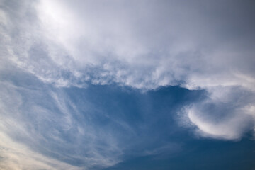 Summer blue sky cloud gradient light white background. sky,Blue sky with some white puffy clouds