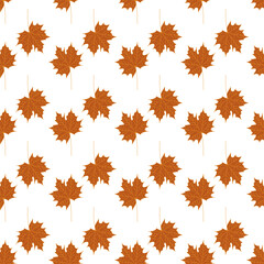 Obraz premium Vector seamless pattern of maple fall leaves