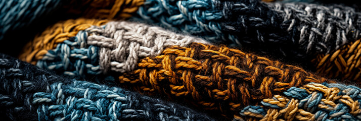 Close-up imagery capturing the rich textures of woven woolen fabrics 