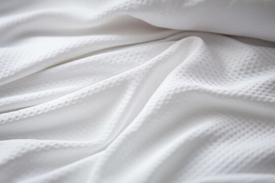 Close-up photography capturing the subtle thread count in cotton textures 
