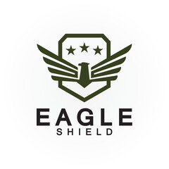 Eagle shield logo design, hawk  head vector emblem logo element, bird, falcon emblem vector icon