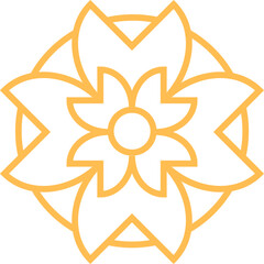 Geometric Flower Logo Element