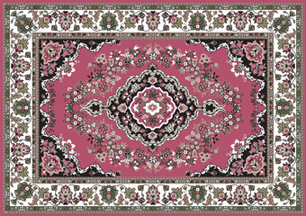 Vintage Soviet Carpet for floor or wall. Tapestry. Vector illustration