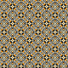 Abstract ornament azulejo style seamless pattern for decor, fabric or scrapbook. Vector background