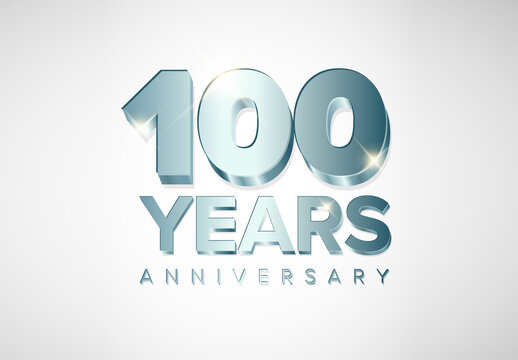 One hundred 100 years light anniversary card template