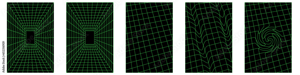 Poster geometric shapes. vector geometry wireframe grid backgrounds set. retro elements for web, vintage, a