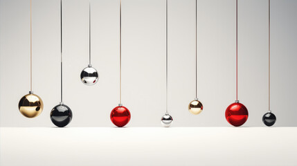 Christmas baubles elegant minimalist design with copy-space
