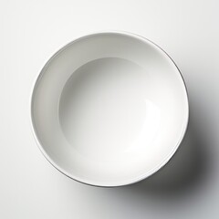 Image of an empty white bowl on a white background