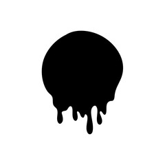 dripping black circles. Dripping liquid. Liquid drops of ink. Vector illustration 