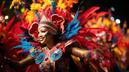 Rolgordijnen zonder boren Dansschool Rio de Janeiro Carnival (Brazil) - One of the most famous carnivals in the world.