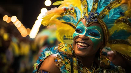 Glasschilderij Dansschool Rio de Janeiro Carnival (Brazil) - One of the most famous carnivals in the world.