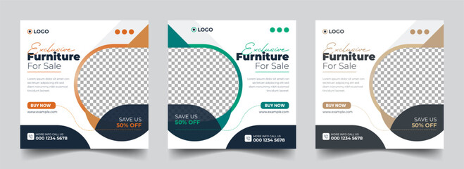 Modern Furniture Social Media Post Layout Template
