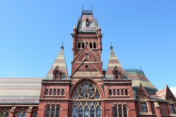 Harvard University - Memorial Hall. University architecture in Cambridge, Massachusetts (United...