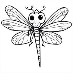 Carton cute dragonfly coloring book for kids