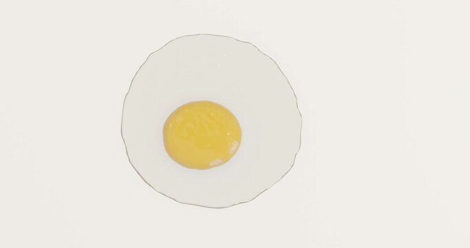 3d render cracked raw egg for nutritious or breakfast 
