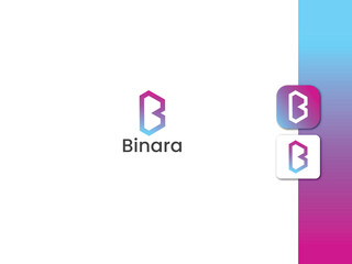 modern letter b monogram logo design