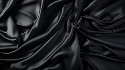 Fototapeta premium Black fabric texture. generative Ai
