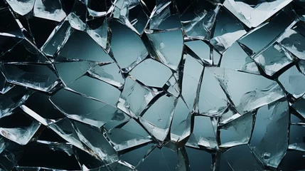 Fotobehang broken glass shards background. © Yahor Shylau 