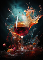 Color splash in a glass