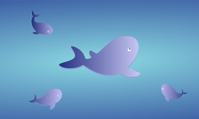 Whales vector illustration