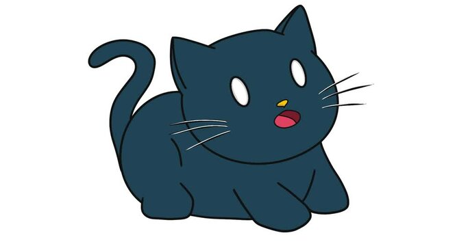 2d animation cat open mouth
