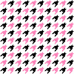Seamless geometric pattern with black and white hounds tooth. Vector illustration.