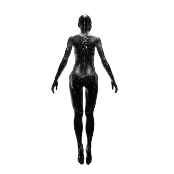Spiritual illustration of female figure.  Esoteric and Futuristic poster. Generative AI