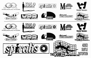 fake logo collection. retro nostalgia logo designs vector.