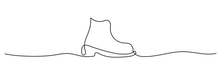 Shoe Boot shape drawing by continuous line, thin line design vector illustration