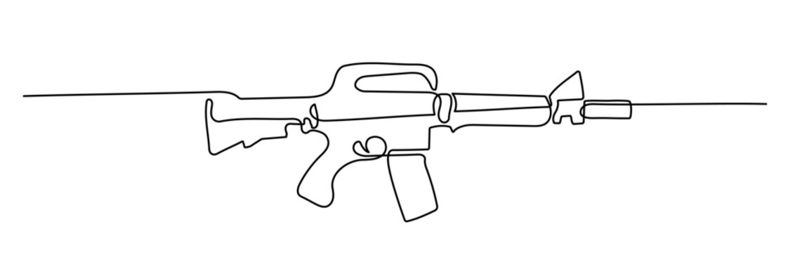 black line art rifle weapon clip art preview