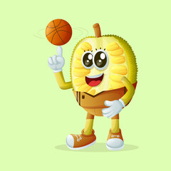 jackfruit character freestyle with basketball