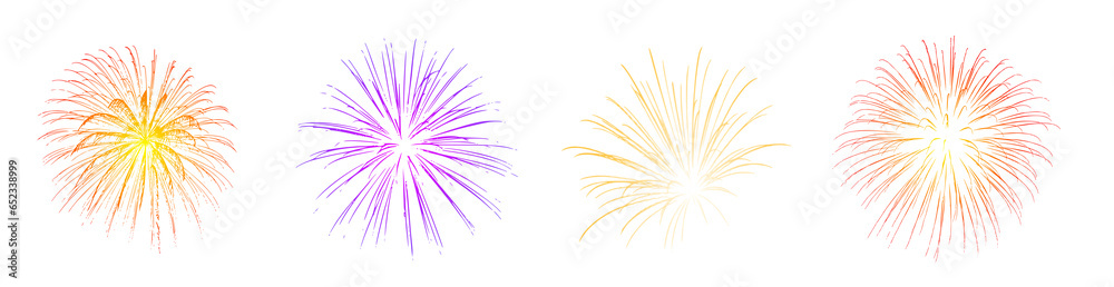 Wall mural fireworks isolated background