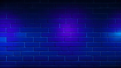 Black Brick Wall Texture Seamless Background Illuminated with Blue and Purple Neon Lights