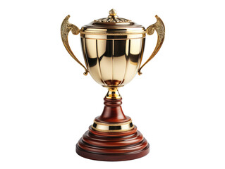 Fototapeta na wymiar gold trophy cup for winners isolated on transparent
