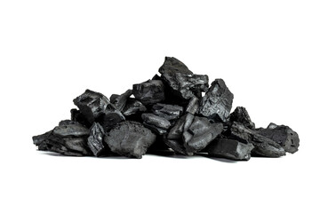 coal on a white background