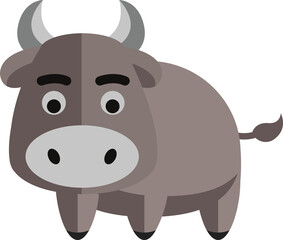 cartoon of lovely buffalo