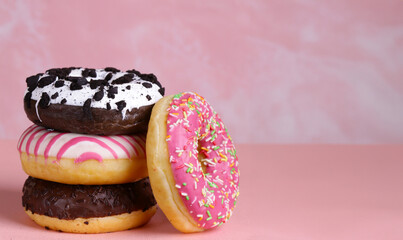 dessert donut with sugar icing